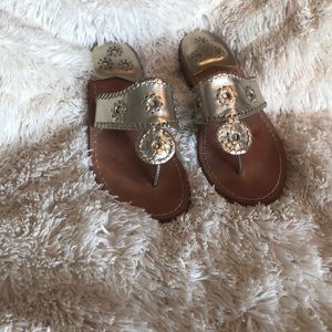 Jack Rogers gold sandals